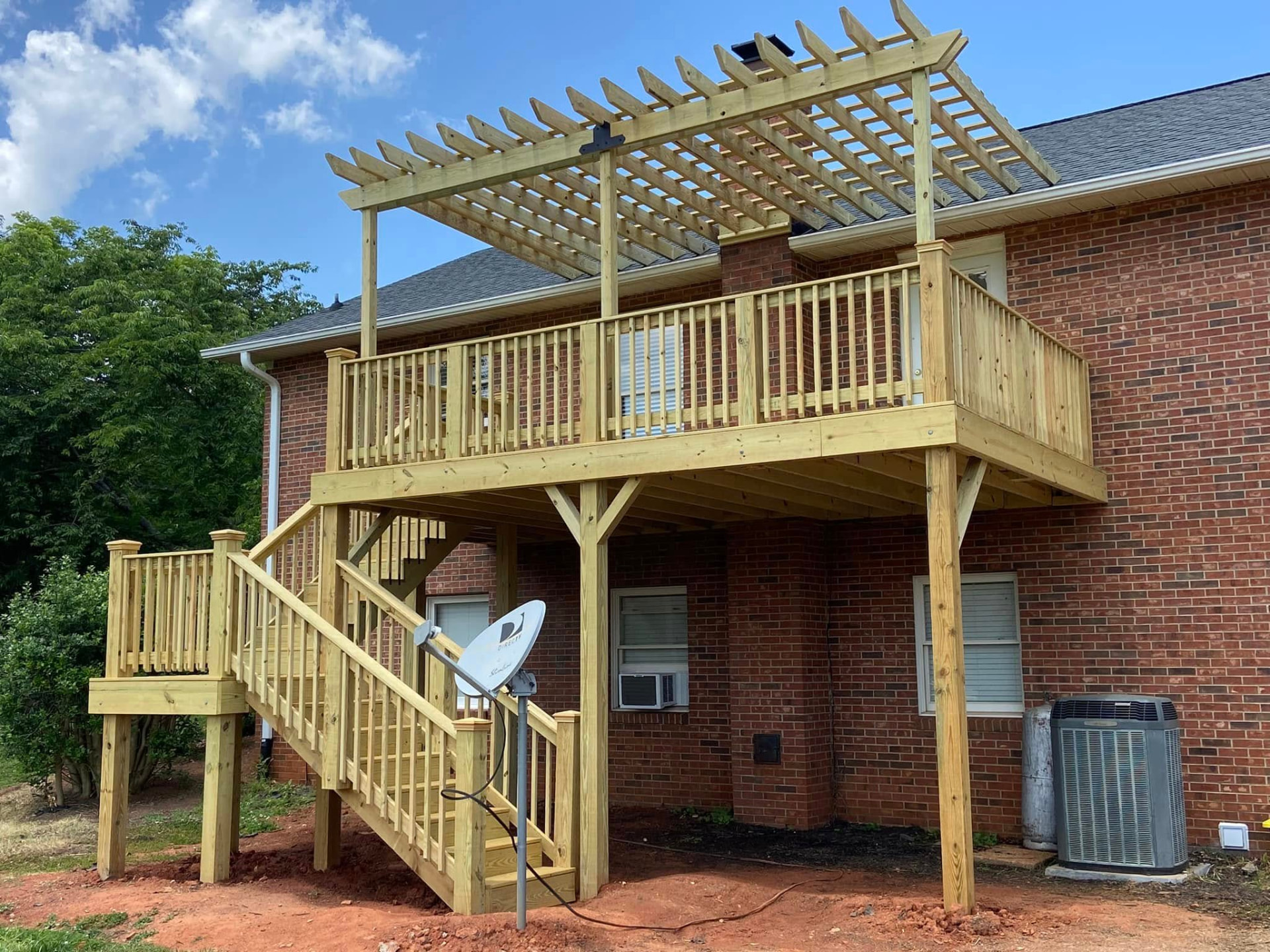 New deck and pergola built by Foothills Handyman Services in Forest City, NC